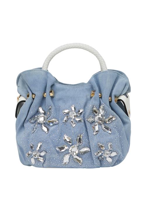 faina Håndtaske  blue denim / sølv