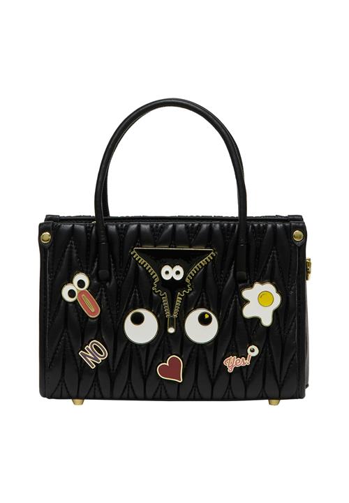 MYMO Håndtaske 'Pop Eyetheme'  gul / kirsebærsrød / sort / hvid