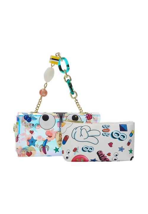 MYMO Håndtaske 'Pop Eyetheme'  lyseblå / knaldrød / sort / hvid