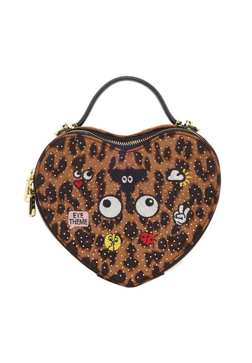 MYMO Håndtaske 'Pop Eyetheme'  brun / gul / sort / hvid