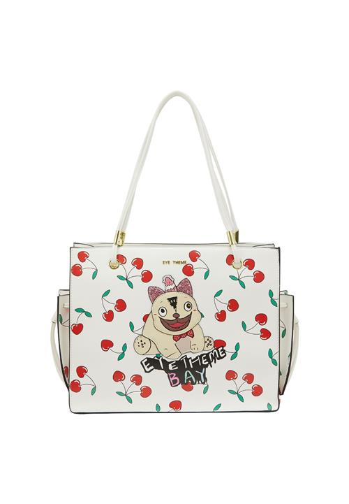 MYMO Shopper 'Pop Eyetheme'  beige / rød / sort / hvid