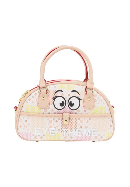 MYMO Håndtaske 'Pop Eyetheme'  pastelgul / pastelpink / sort / hvid
