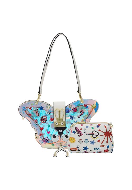 MYMO Skuldertaske 'Pop Eyetheme'  lyseblå / lysegrøn / lavendel / hvid