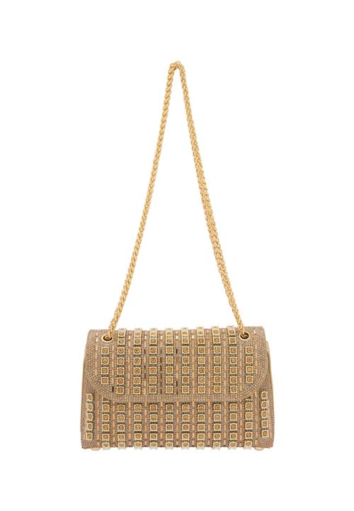 faina Clutch  guld / grå