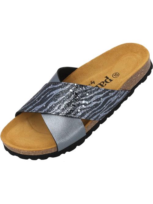 Palado by Sila Sahin Pantoletter 'Rianel Wild'  grå / sort