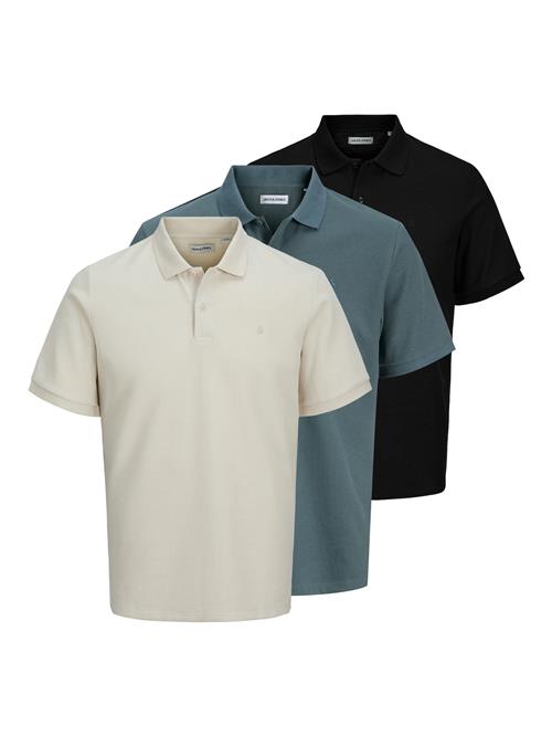 JACK & JONES Bluser & t-shirts 'JJEAUSTIN'  cyanblå / sort / hvid
