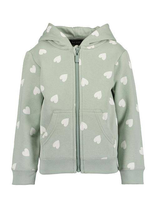 BLUE SEVEN Sweatjakke  pastelgrøn / hvid