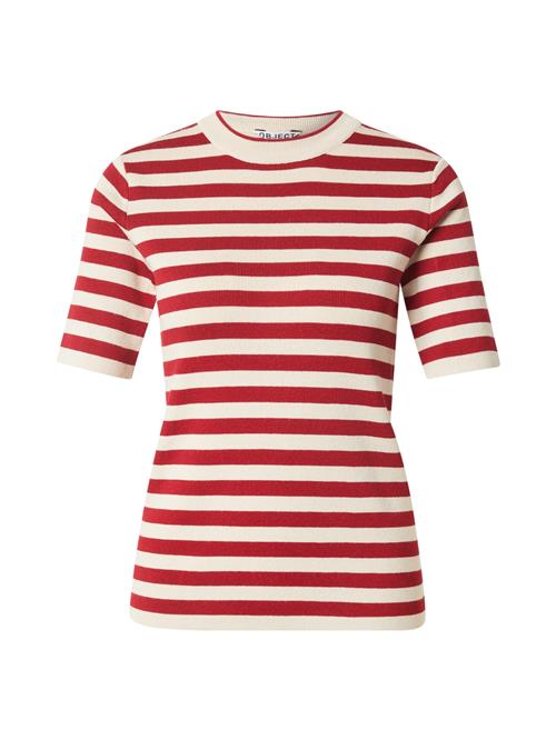 OBJECT Pullover 'OBJEster'  ecru / rubinrød