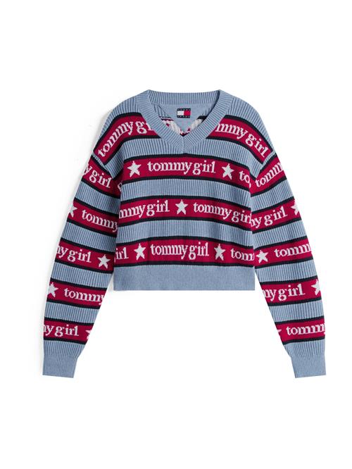 Tommy Jeans Pullover  himmelblå / brandrød / hvid