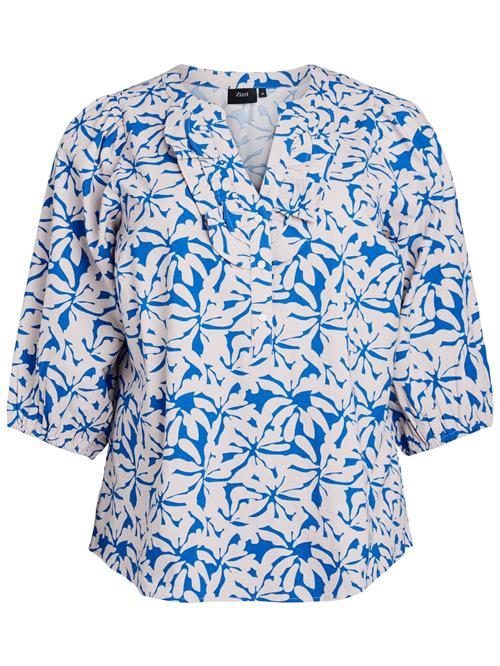 Zizzi Bluse 'Caello'  blå / offwhite
