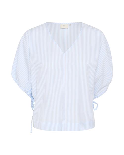 Kaffe Bluse 'Beth'  himmelblå / hvid