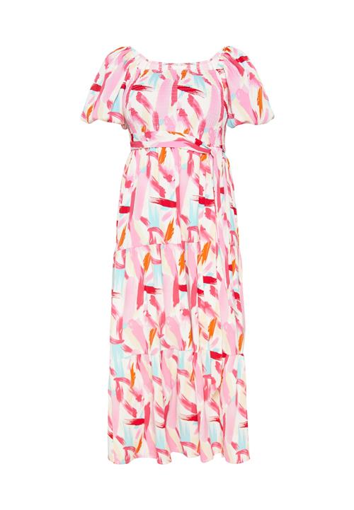 Usha Kjole  aqua / pink / rød