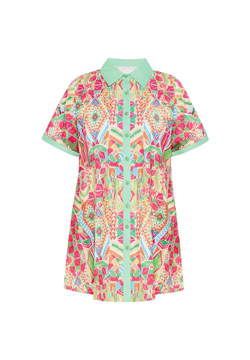 Usha Blusekjole  lyseblå / lysegrøn / orange / pink