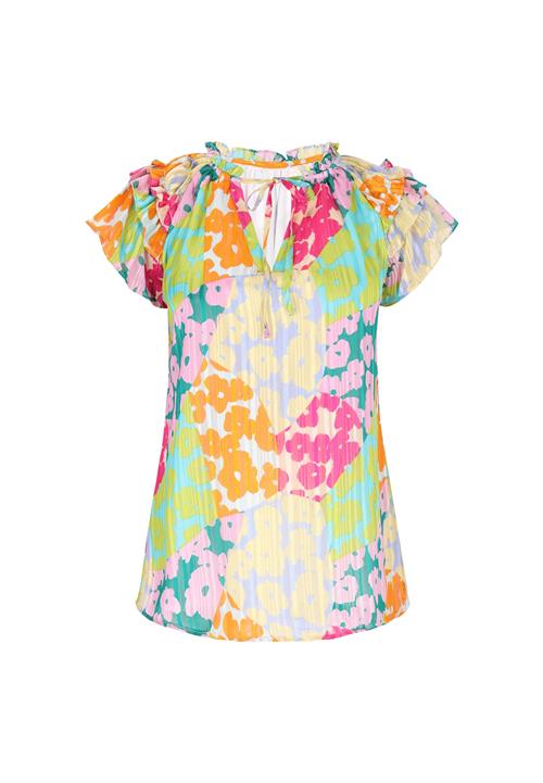 faina Bluse 'Fashion Look'  petroleum / kiwi / orange / pink