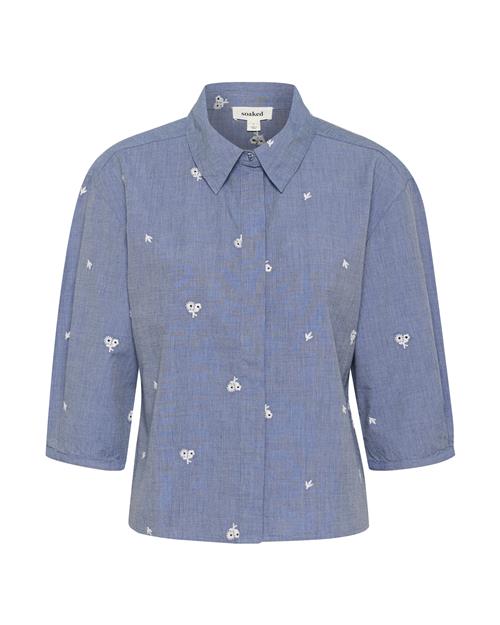 SOAKED IN LUXURY Bluse 'Elly'  marin / hvid