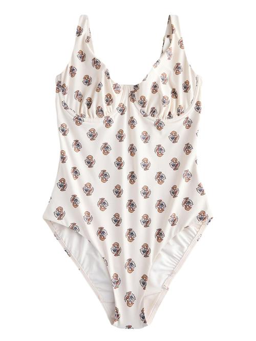 Next Badedragt  lysebeige / orange / rød / sort