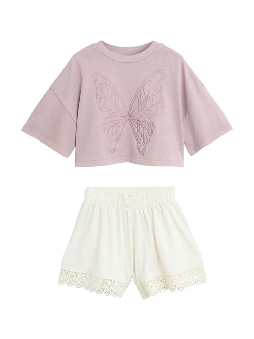 Next Sæt  ecru / lysviolet