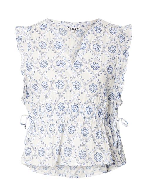 OBJECT Bluse 'OBJMarlon'  blå / hvid