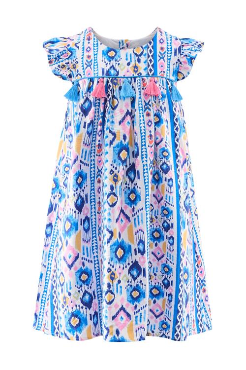 happy girls Kjole  royalblå / lysegul / taupe