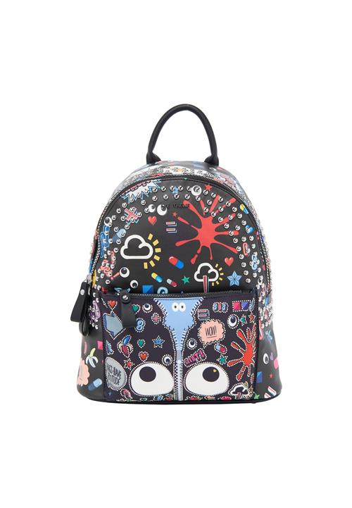 MYMO Rygsæk 'Pop Eyetheme'  lyseblå / knaldrød / sort / hvid