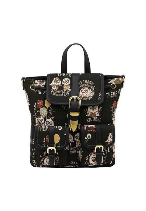 MYMO Rygsæk 'Pop Eyetheme'  mørkegul / khaki / oliven / sort