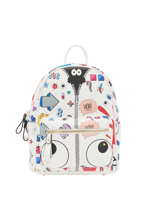 MYMO Rygsæk 'Eyetheme'  blå / pink / sort / hvid