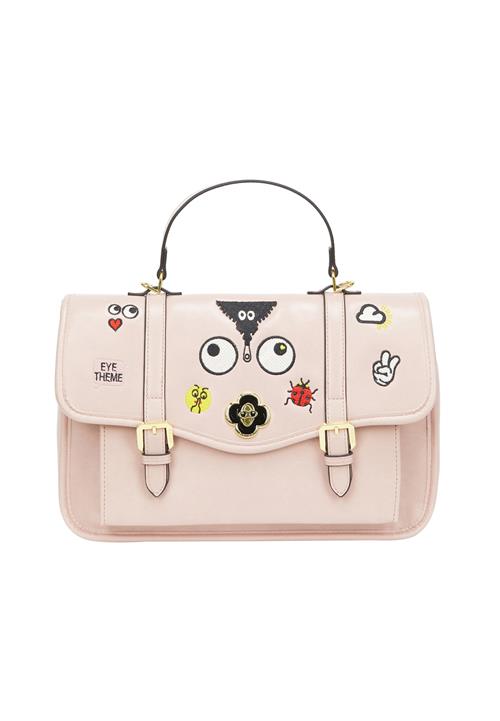 MYMO Rygsæk 'Pop Eyetheme'  lys pink / sort / offwhite