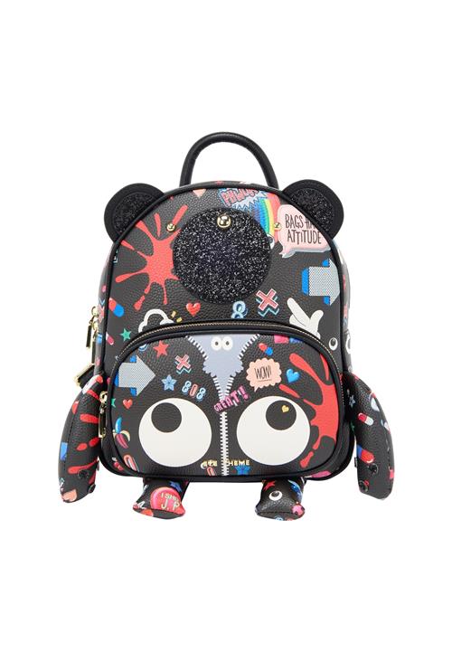 MYMO Rygsæk 'Pop Eyetheme'  dueblå / rød / sort / hvid