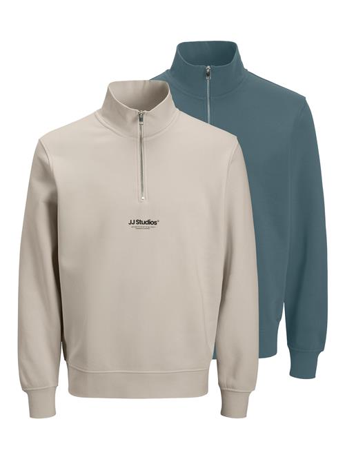 JACK & JONES Sweatshirt 'JJESOHO'  kit / cyanblå / sort