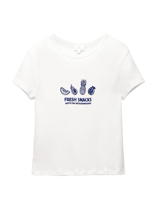 Pull&Bear Shirts 'PACIFIC FRUTAS'  navy / hvid