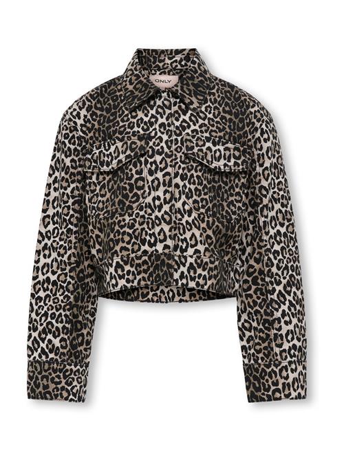 Se ONLY GIRLS Overgangsjakke 'Kogsandra - Lumi'  ecru / brokade / sort hos About You