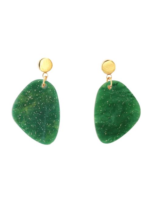 Fräulein Wunder Øreringe 'Amy'  guld / grøn