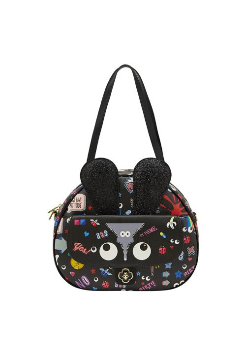 MYMO Skuldertaske 'Pop Eyetheme'  lilla / rød / sort / hvid