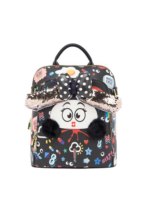 MYMO Rygsæk 'Pop Eyetheme'  blå / rød / sort / hvid