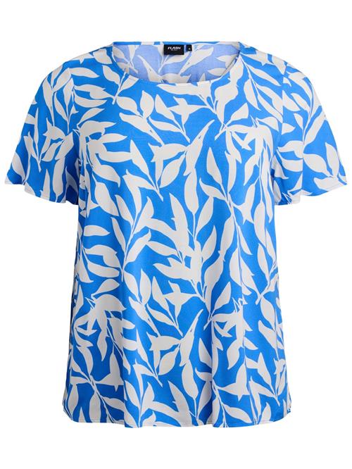 Flash by Zizzi Bluse 'Flbilly'  blå / hvid
