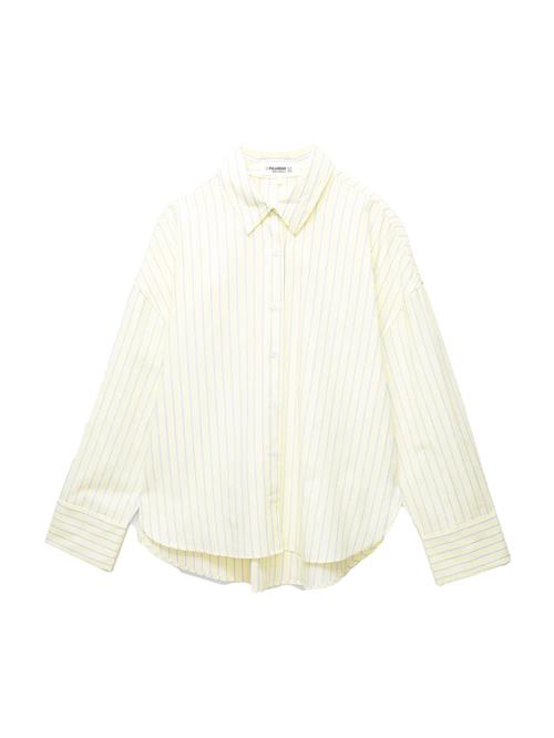 Pull&Bear Bluse  blå / gul / hvid