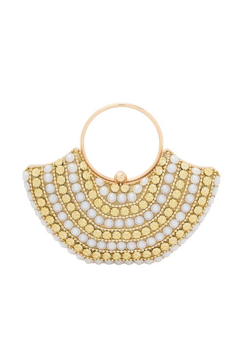 faina Clutch  beige / sølv