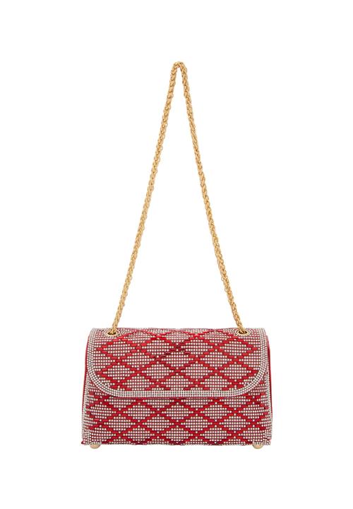 NAEMI Skuldertaske  rød / transparent