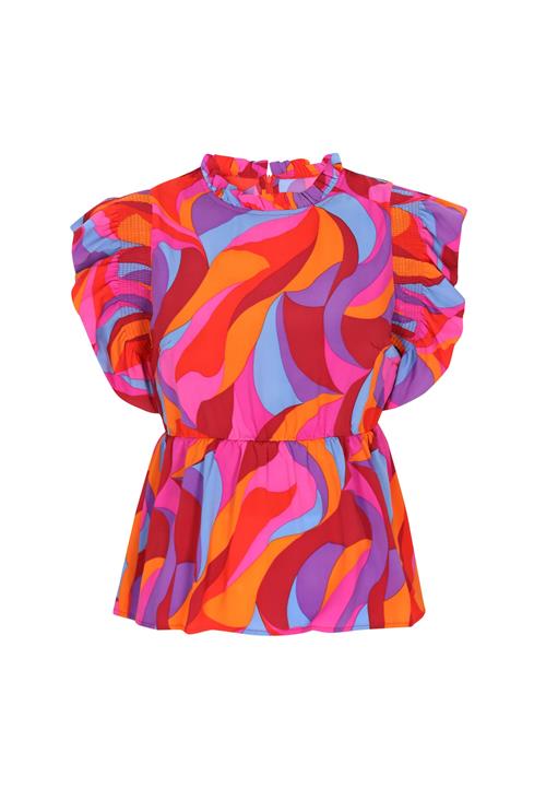 NAEMI Bluse 'Fashion Look'  blå / orange / lys pink / rød