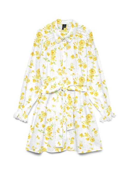 VERO MODA Blusekjole 'VMGry'  mørkegul / hvid