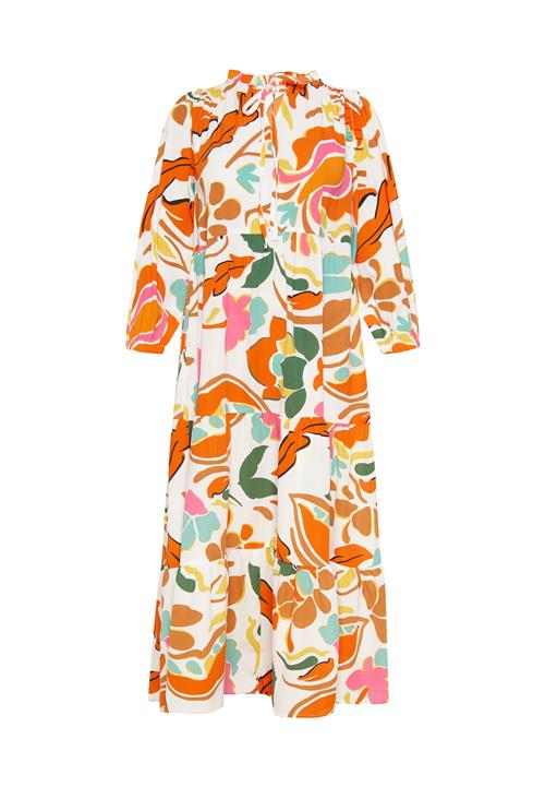 Usha Kjole  turkis / mørkegrøn / orange / hvid