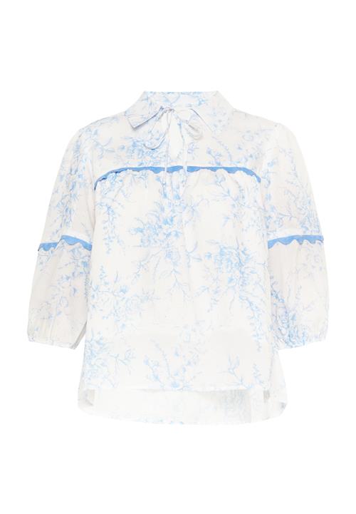 Usha Bluse  lyseblå / hvid