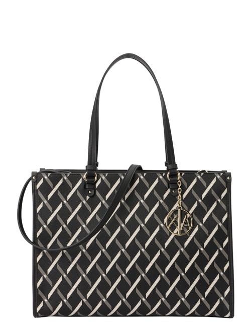 ARMANI EXCHANGE Håndtaske 'GYNGER'  elfenben / mørkebeige / sort