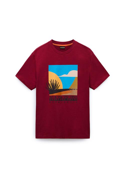 NAPAPIJRI Bluser & t-shirts 'S-Arbia'  blå / orange / mørkerød / hvid