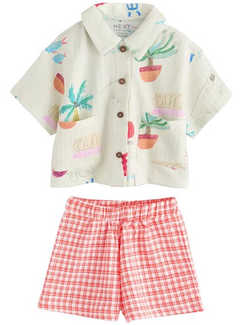 Next Sæt  ecru / smaragd / blodrød / hvid