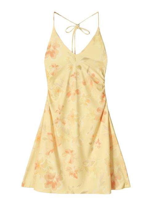 Bershka Sommerkjole  lysegul / orange / hvid