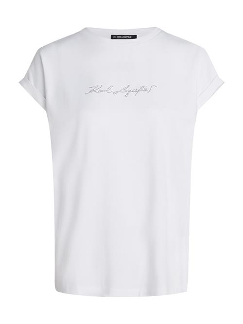 Karl Lagerfeld Shirts ' KARL SIGNATURE T-SHIRT MIT STRASS '  hvid