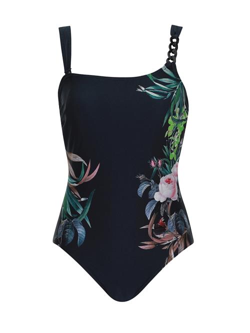 OLYMPIA Badedragt  grøn / petroleum / lyserød / sort