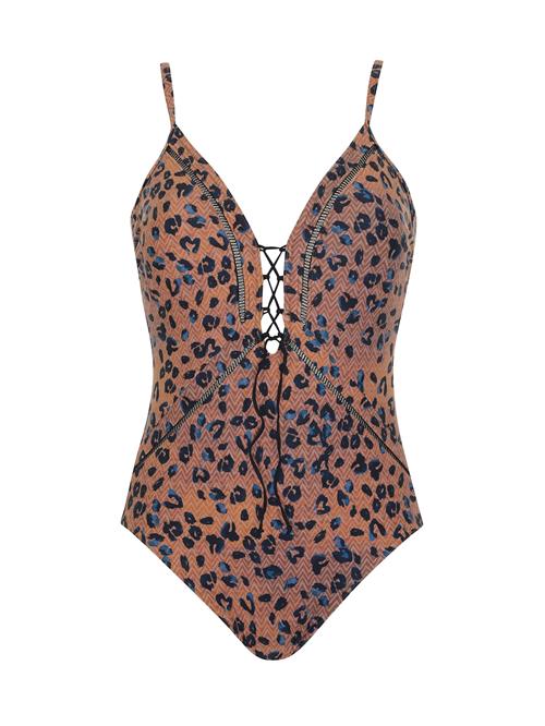 OLYMPIA Badedragt  blå / brun / sort