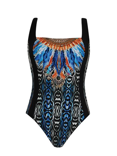 SUNFLAIR Badedragt  neonblå / orange / sort / offwhite